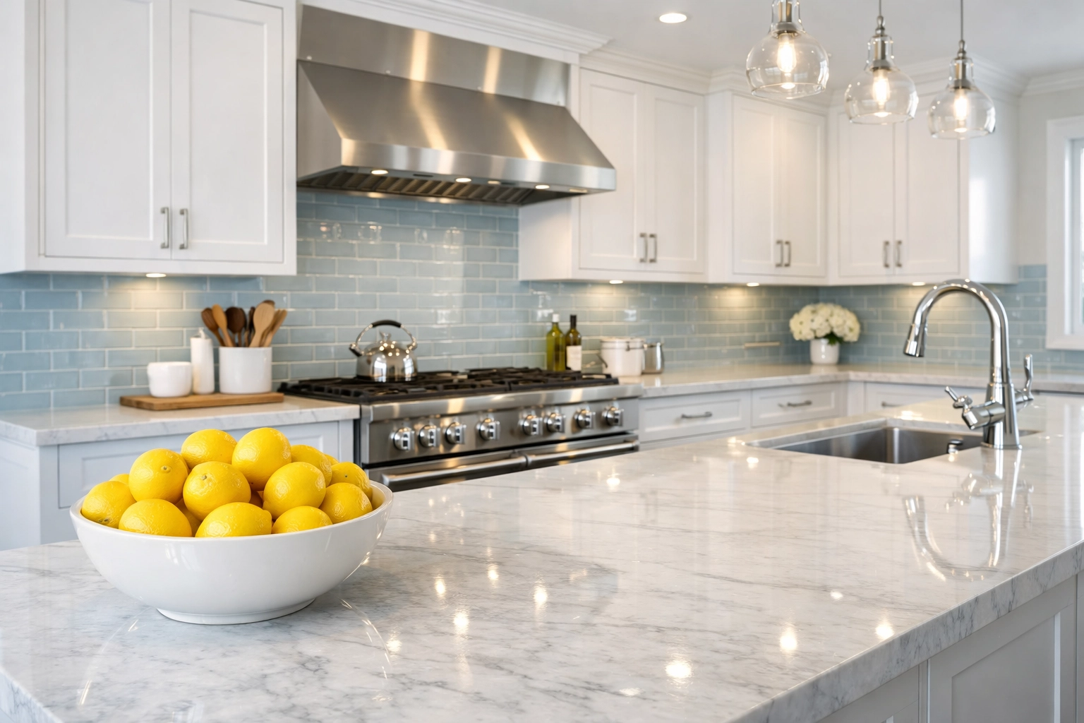 Spotless modern kitchen in Forestdale, MA after a professional deep cleaning service.
