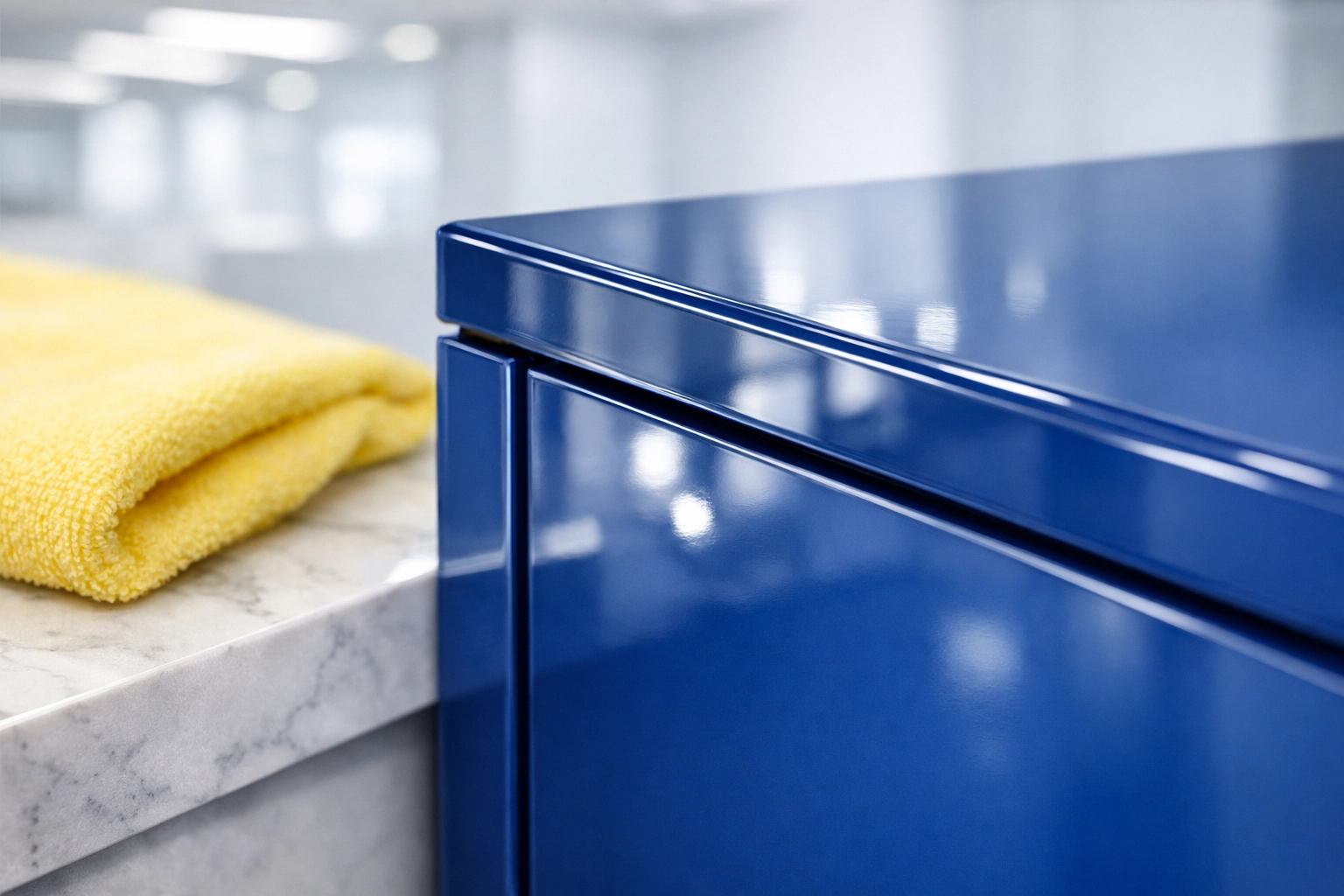 Close-up of a perfectly sanitized office surface reflecting high-quality commercial cleaning in Bedford.