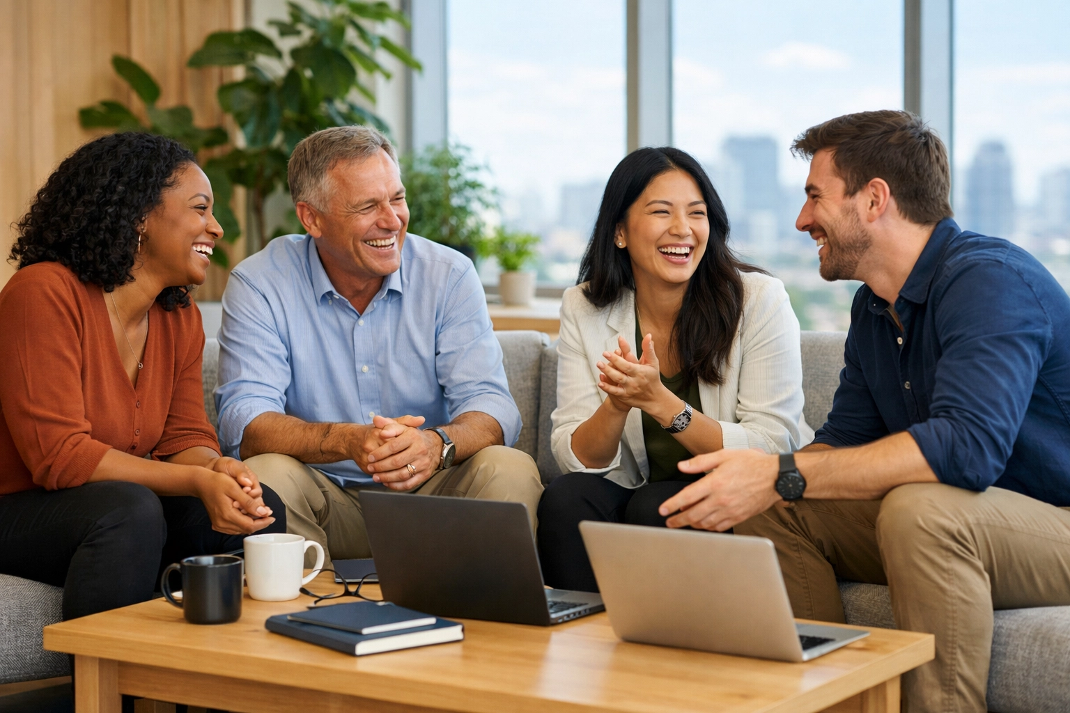 Professionals celebrate the human impact and operational success of a ServiceNow consulting project.