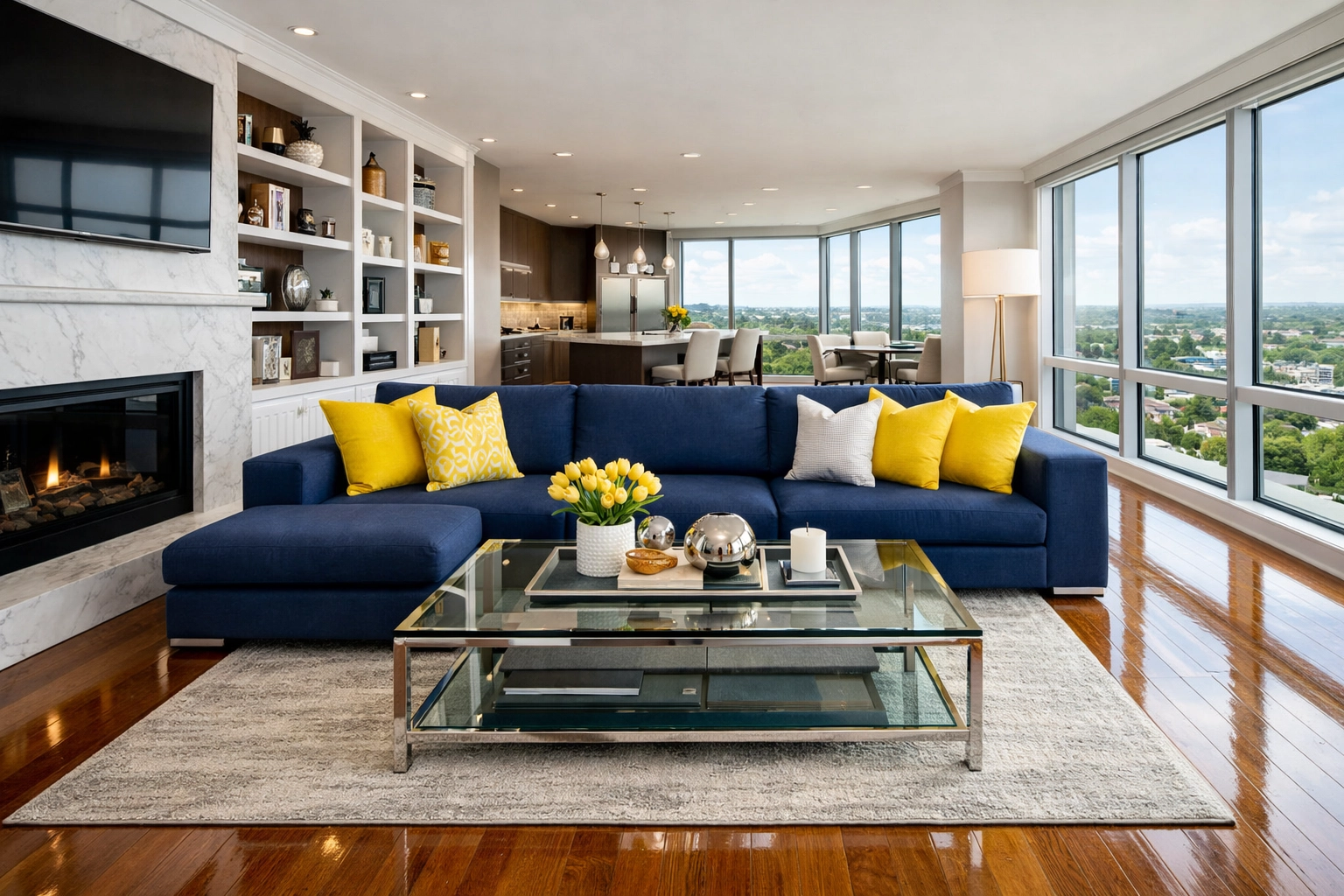 A spotless, modern apartment in MetroWest following a professional deep cleaning Westford service.