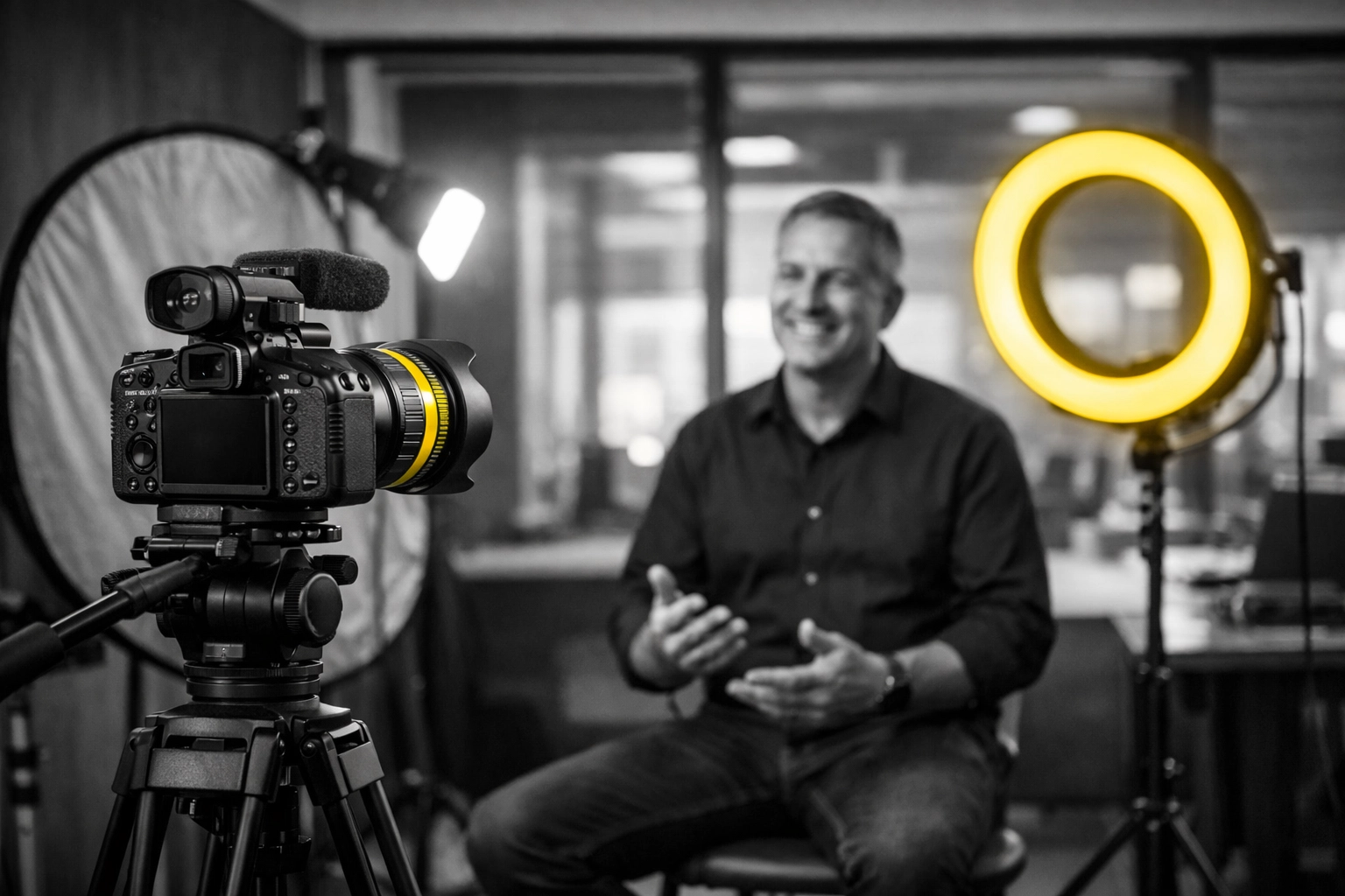 Professional video production setup during content day shoot for small business marketing in Bunbury