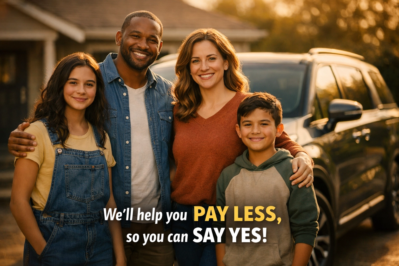 Happy family with their Kia Carnival enjoying peace of mind from LoJack protection