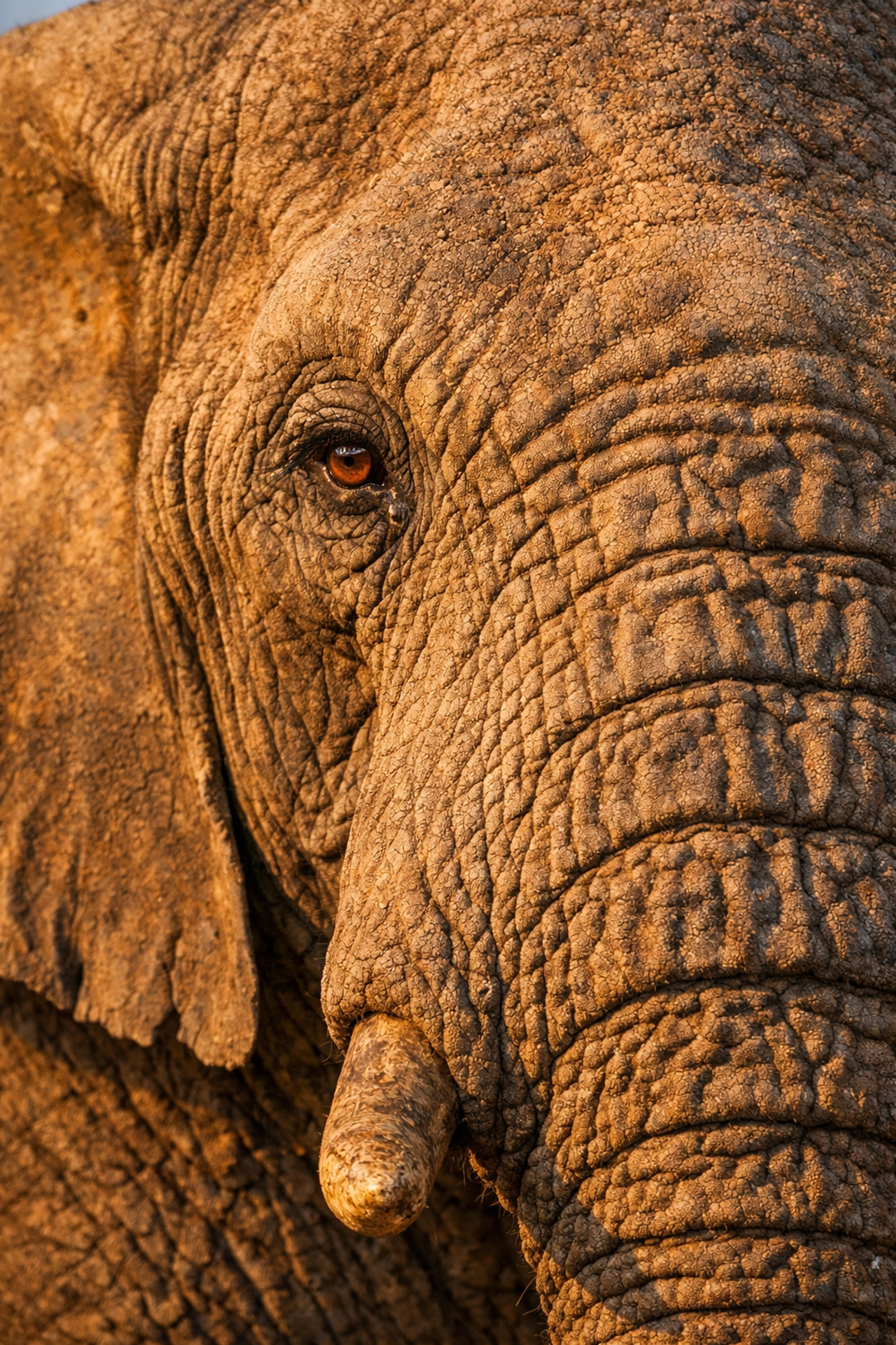 Detailed portrait of an African elephant eye, used for high-impact conservation storytelling.