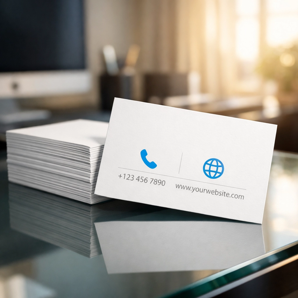 A stack of premium matte business cards on a modern desk for professional networking in Dallas.
