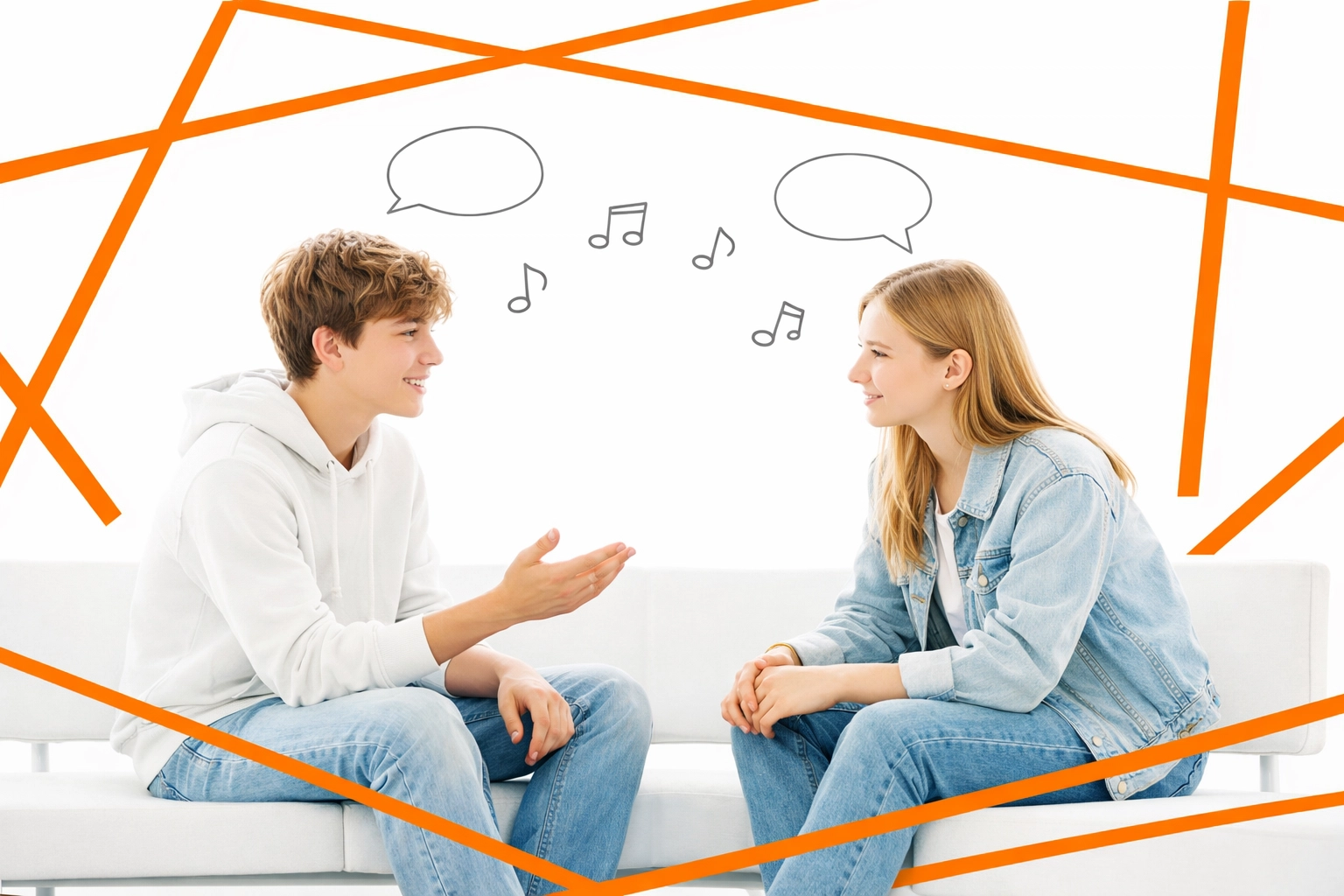 Teenagers practicing active listening and empathy for conflict resolution.