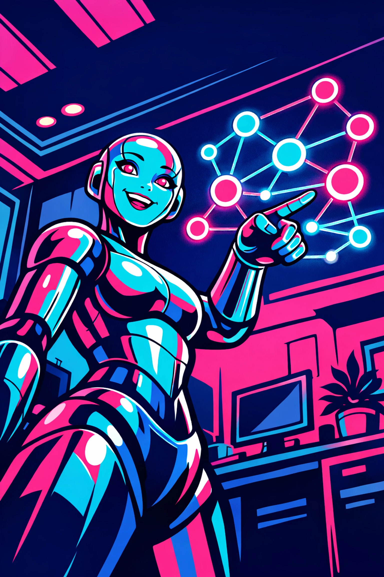 An AI assistant for small business organizing digital networks and office workflows.