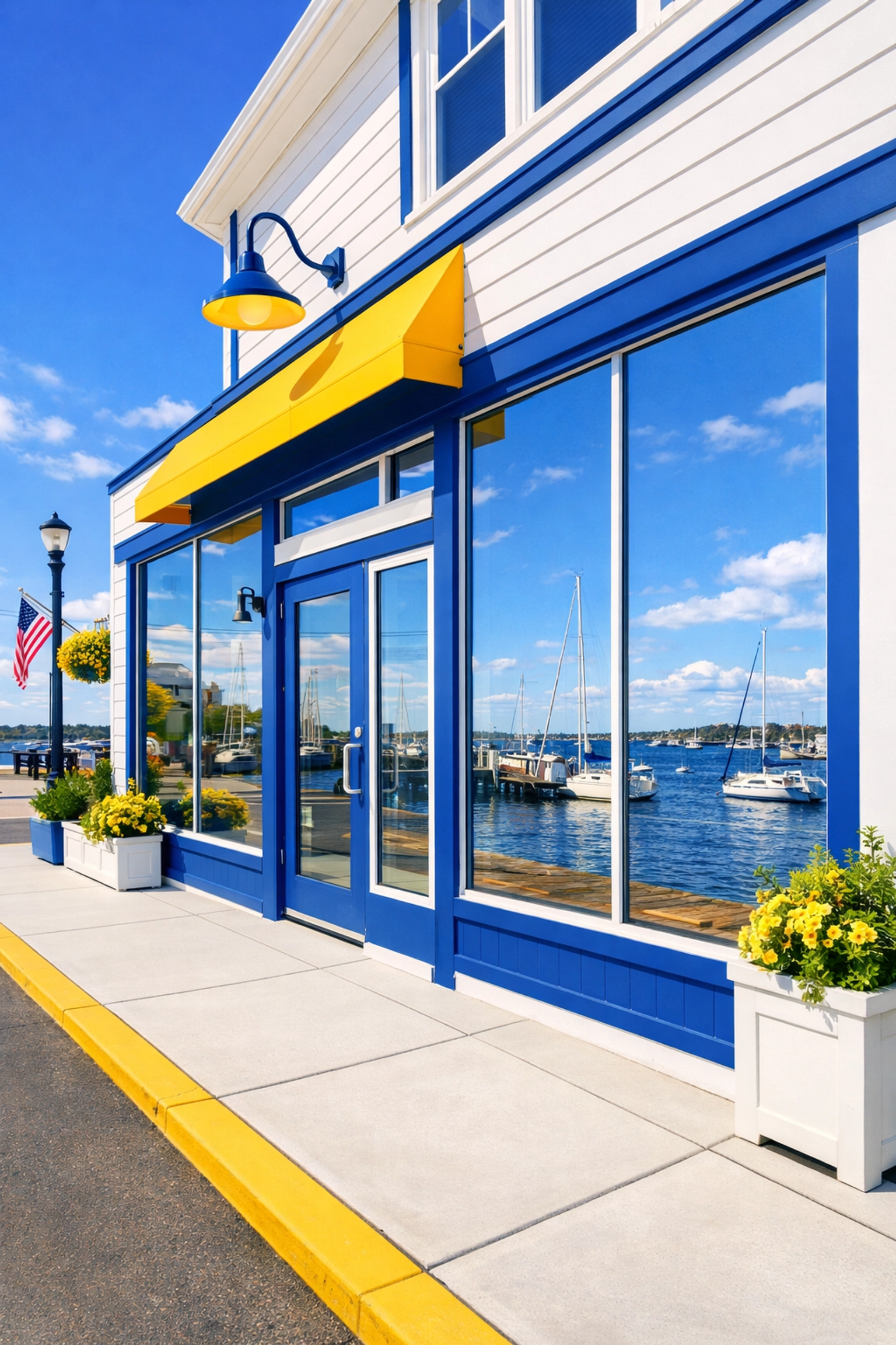 Spotless Salem commercial storefront with clean windows and sidewalk maintained by year-round janitorial services.