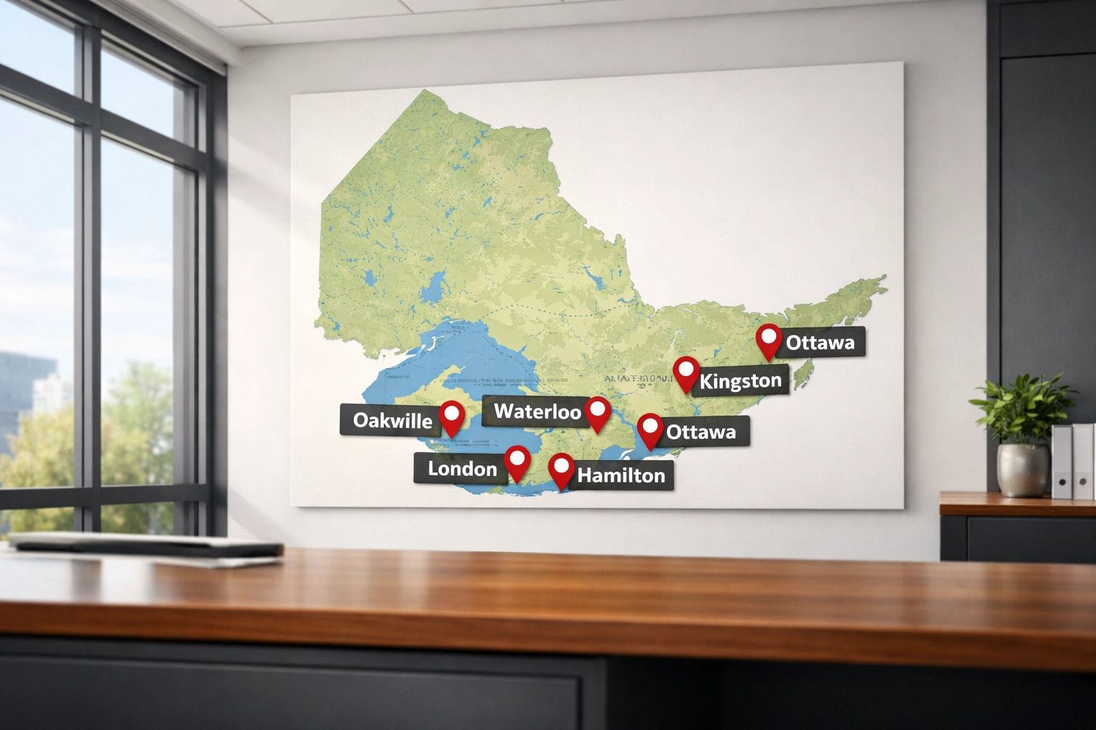 Map of Ontario real estate markets showing price variations across major cities