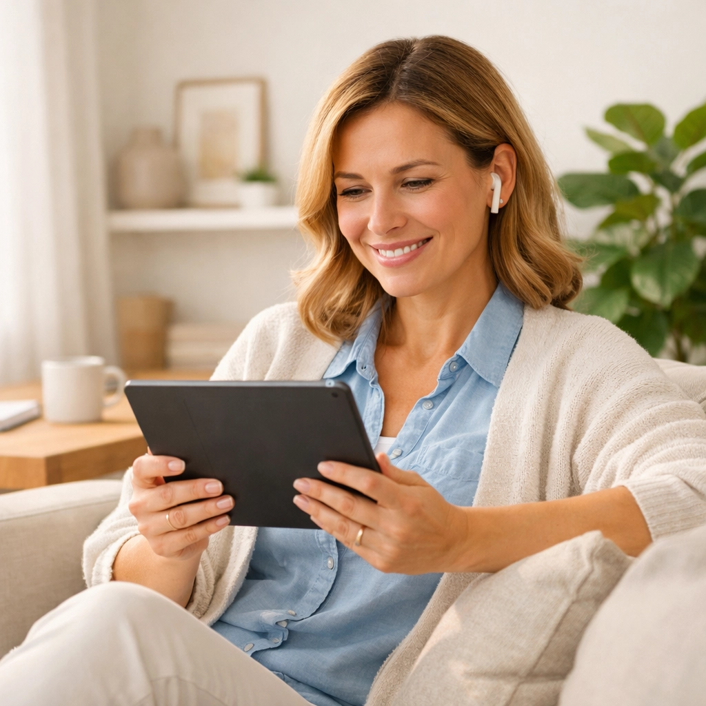 A woman participating in a telehealth weight loss consultation with a licensed semaglutide provider in Pennsylvania.