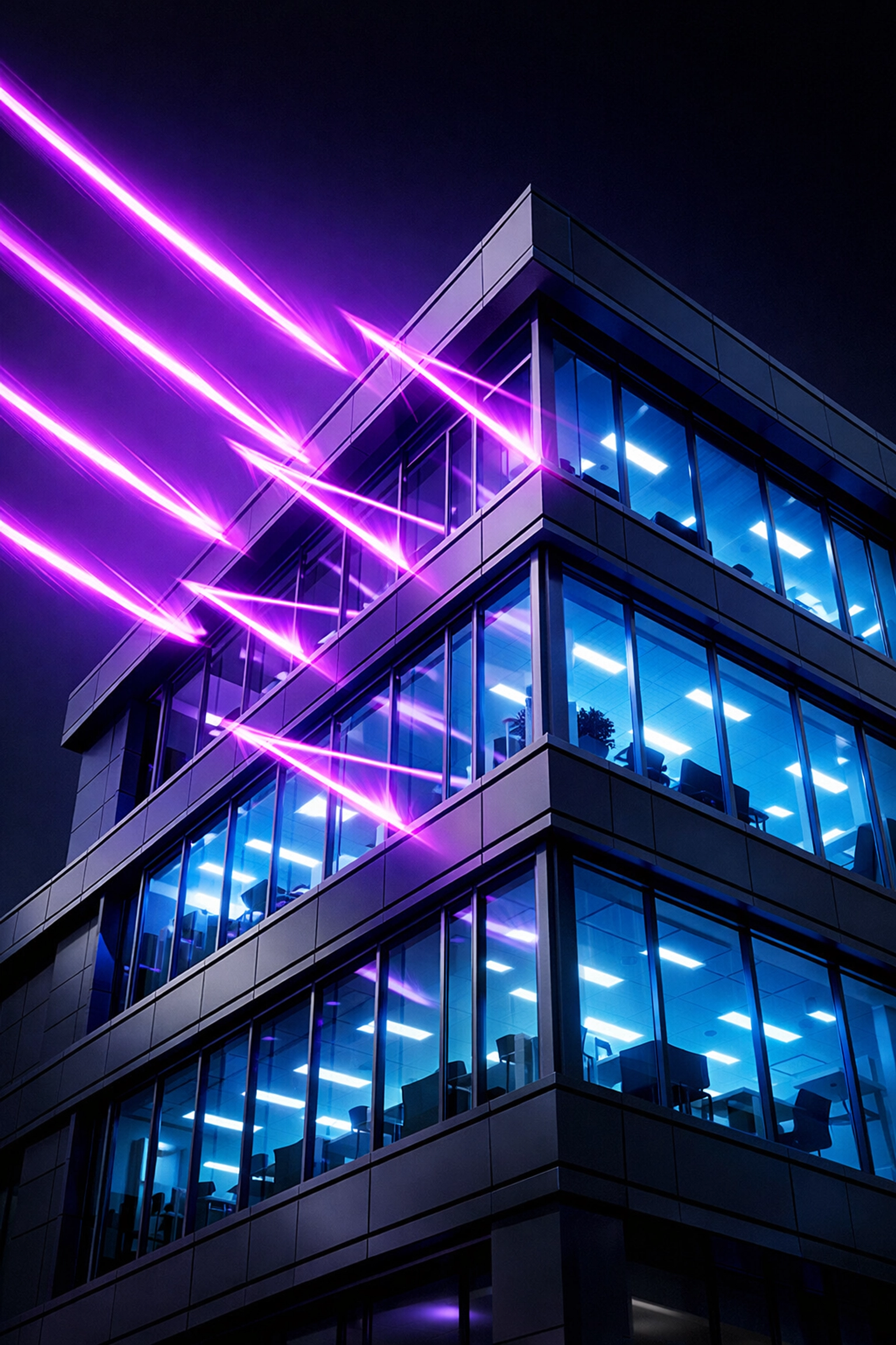 Commercial building with energy efficient window film deflecting heat in Raleigh NC