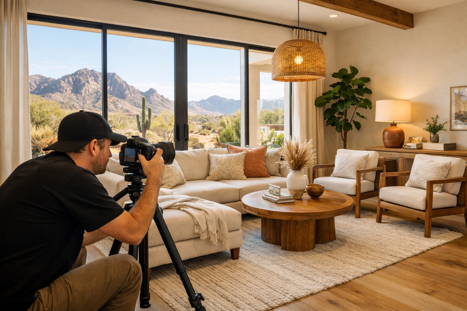 Professional photographer capturing Arizona home listing photos