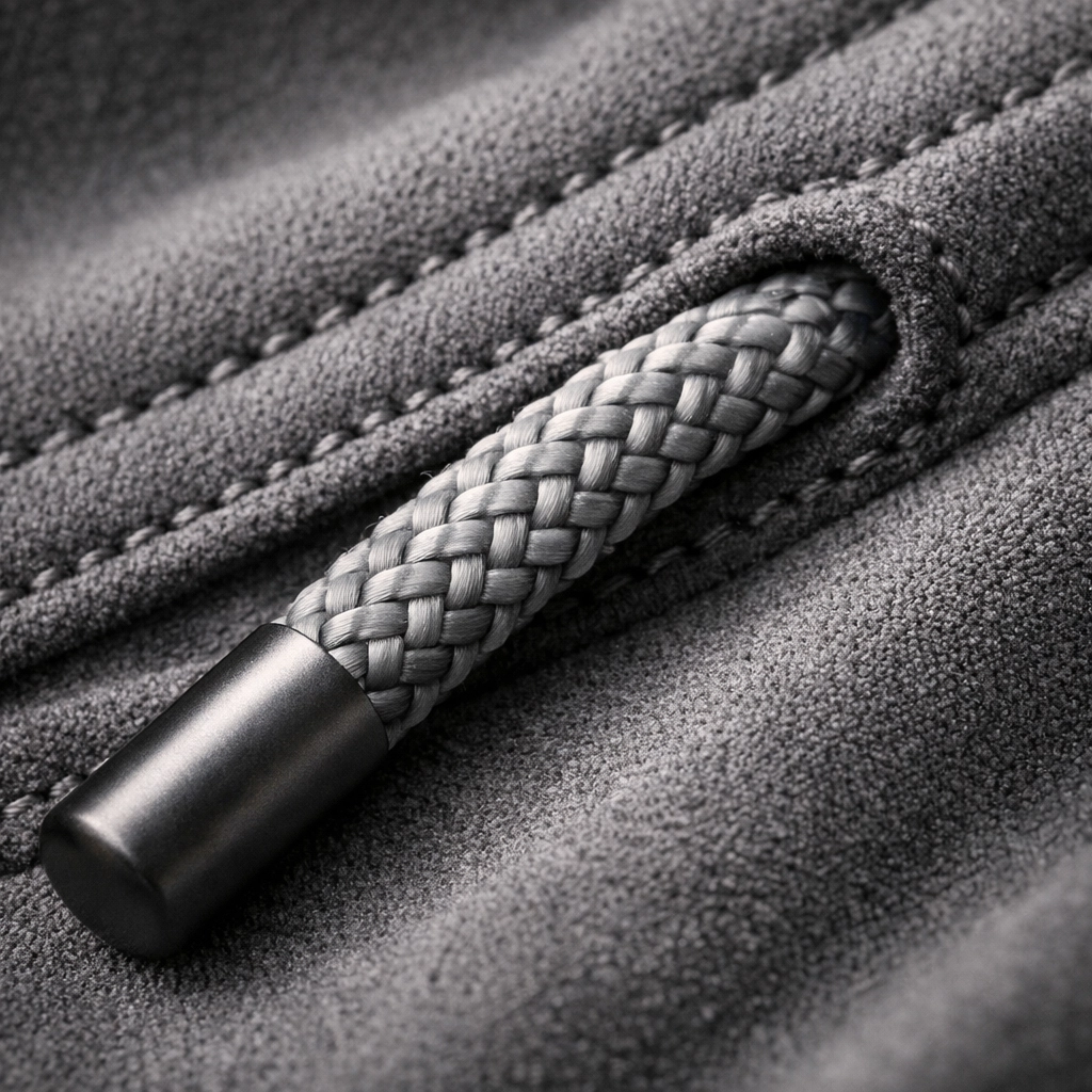 Close-up of the patented adjustable drawstring in UFM pouch underwear for personalized support.