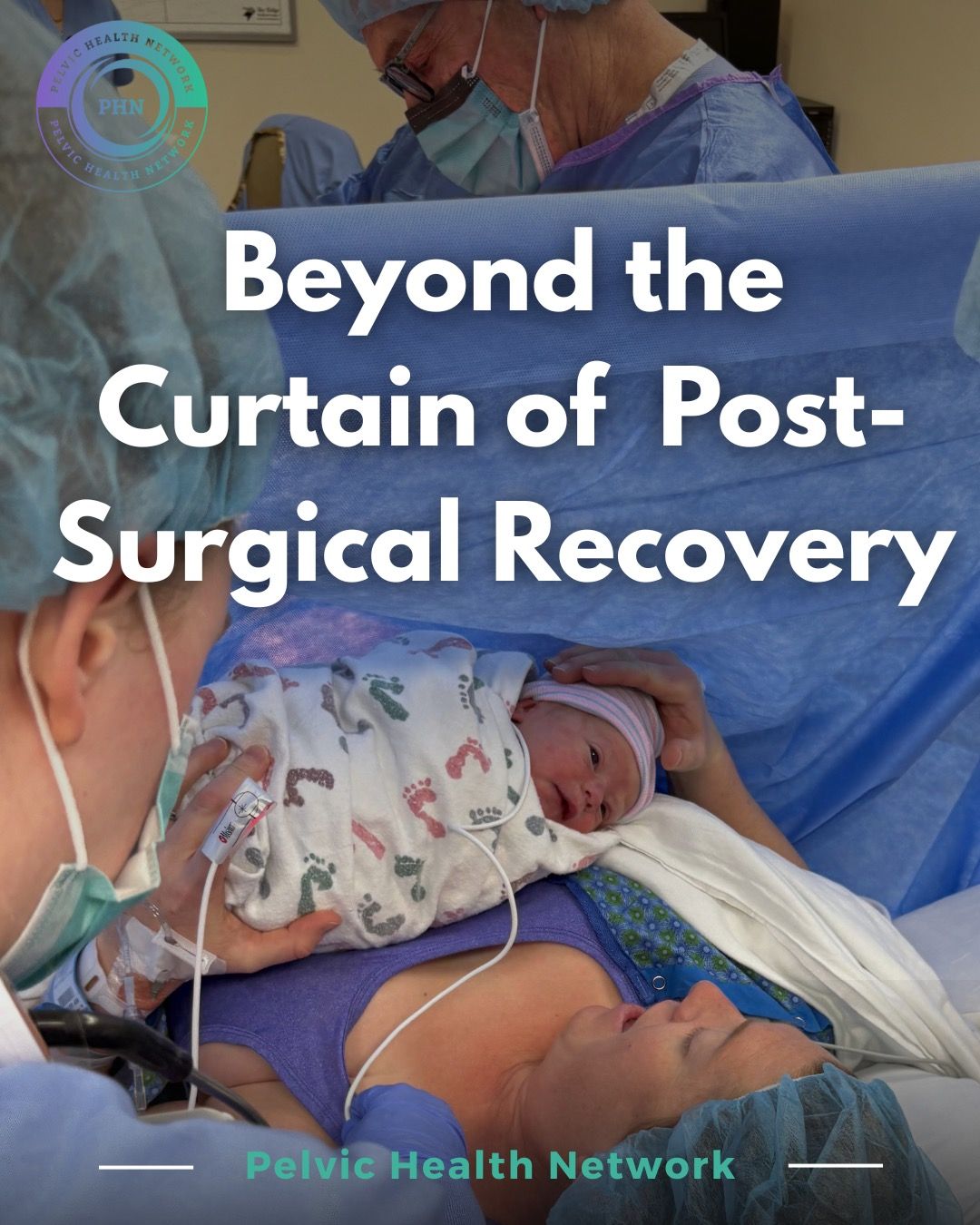 Mom recovering after a C-section.