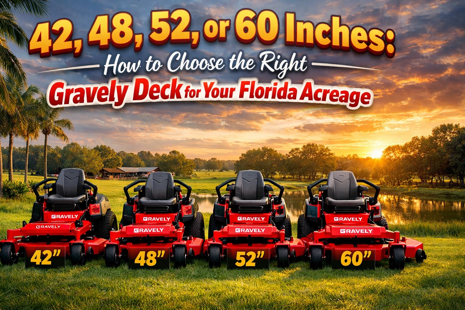 [HERO] 42, 48, 52, or 60 Inches: How to Choose the Right Gravely Deck for Your Florida Acreage