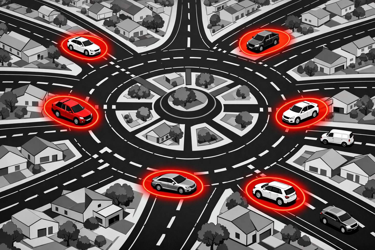 Market radius targeting map identifying recalled vehicles in dealership service area