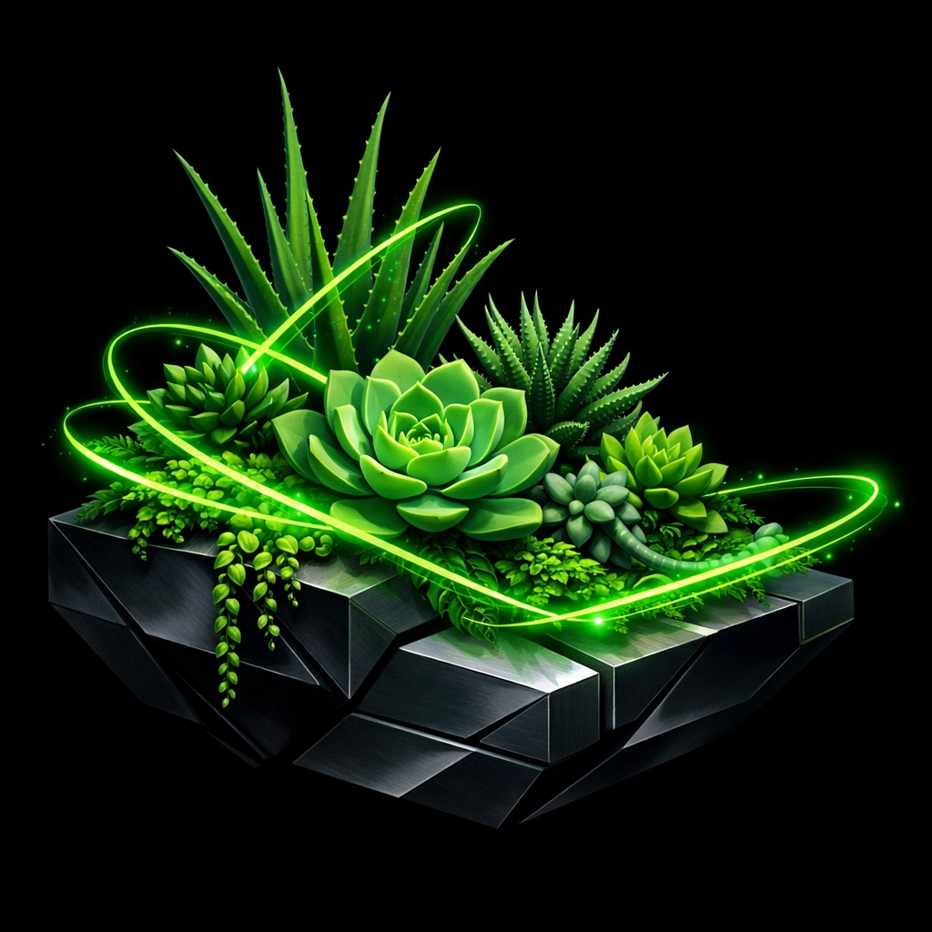 Digital illustration of a San Diego garden symbolizing increased landscaping business leads.