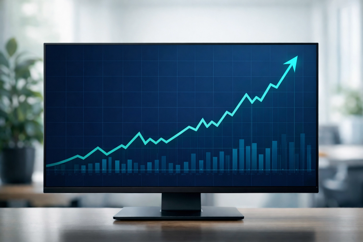 Digital graph showing the upward trend of wholesale gas prices in the energy market.