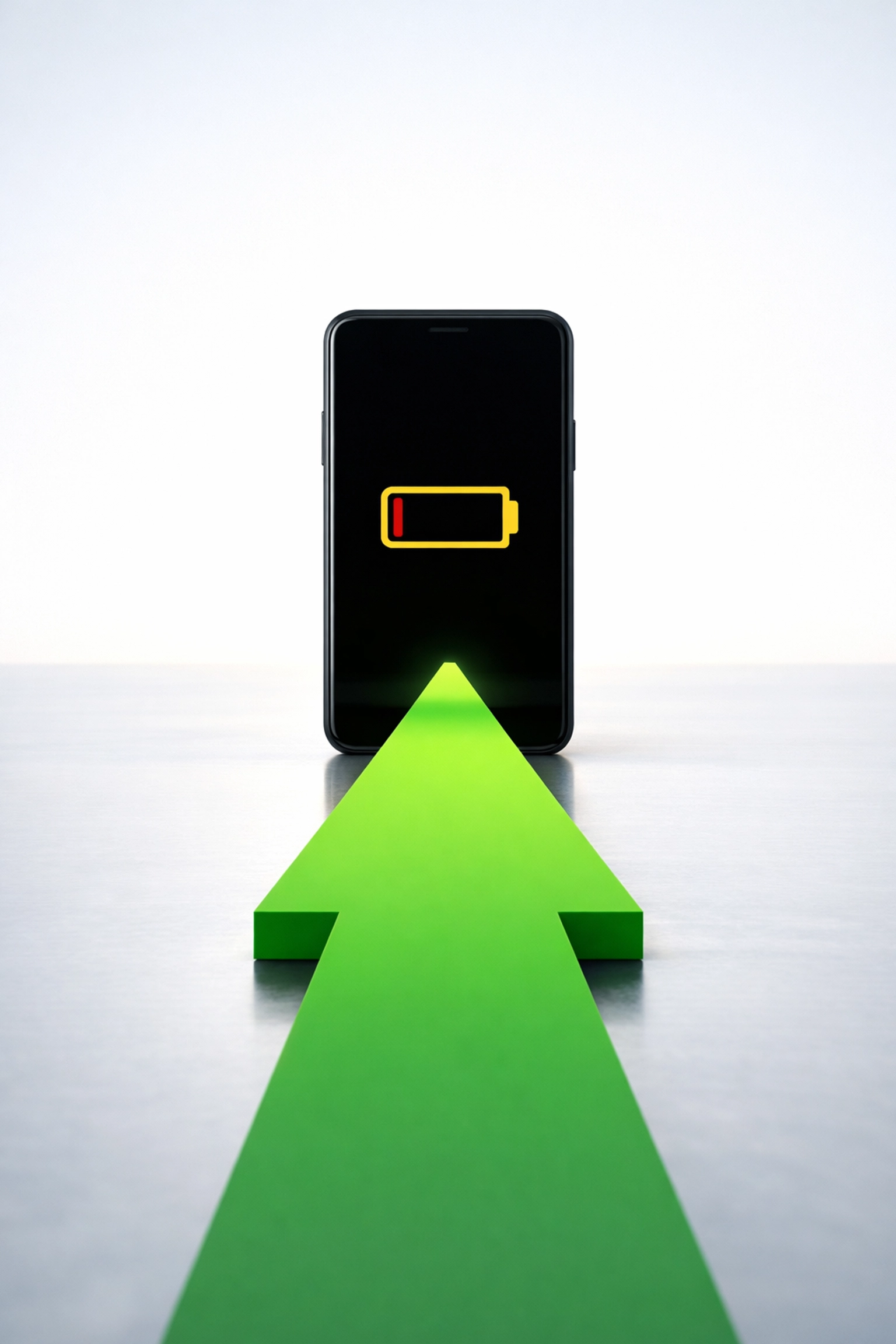 A green path extending from a mobile phone representing structured growth and scaling.