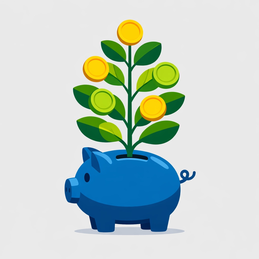 A piggy bank and growing plant illustrating retirement planning and increased IRA contribution limits.
