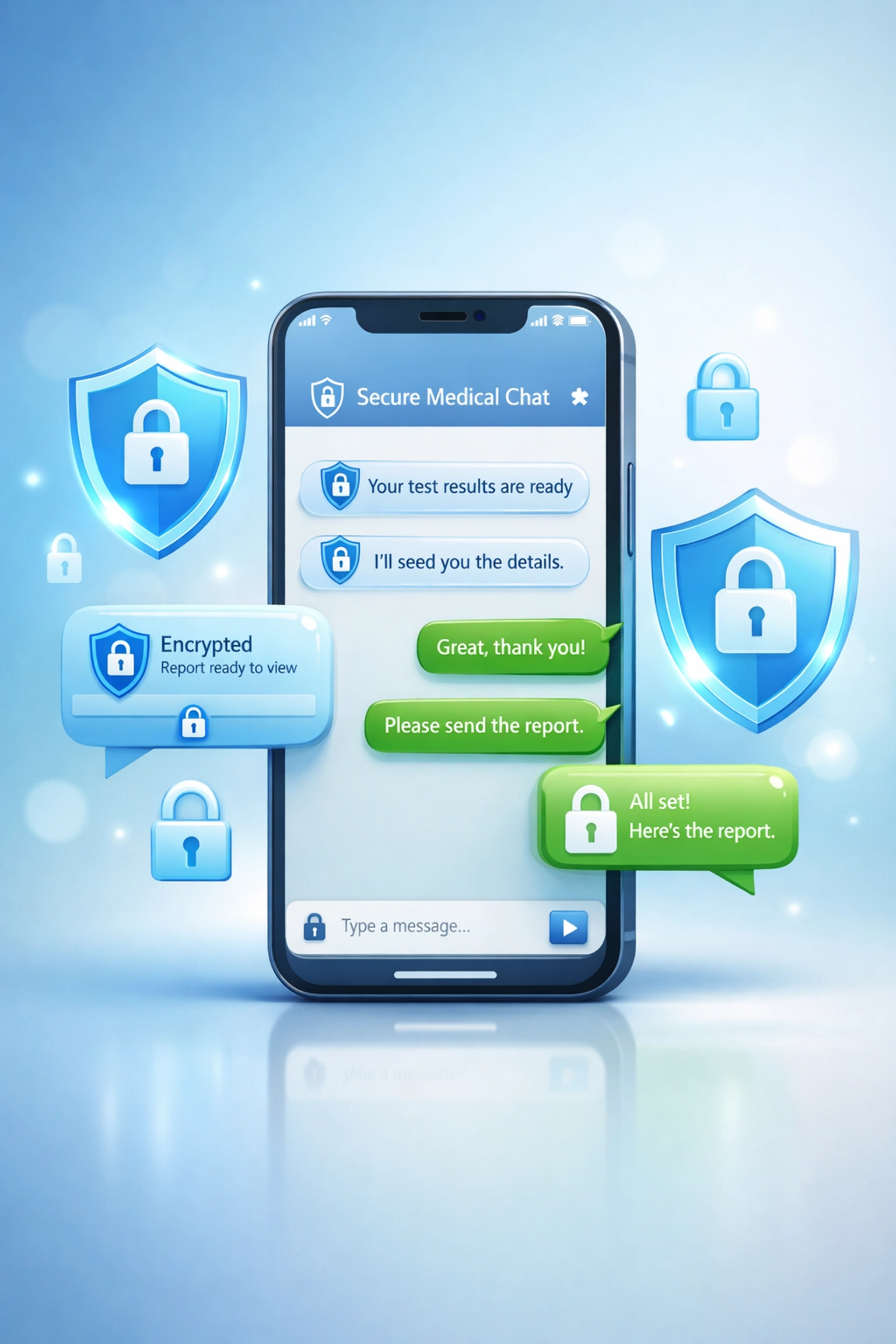 Encrypted secure messaging interface for HIPAA-compliant telehealth consultations