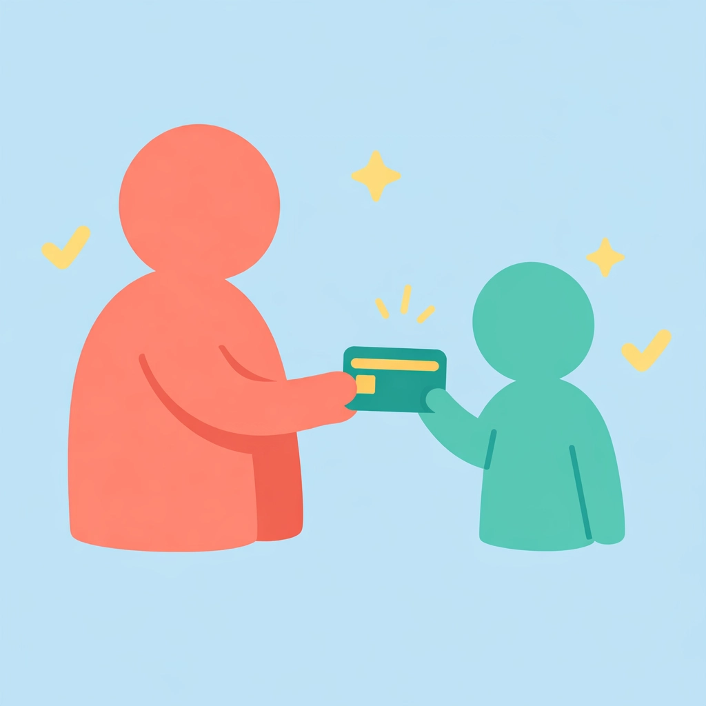 Usuario autorizado compartiendo tarjeta de crédito para mejorar historial crediticio