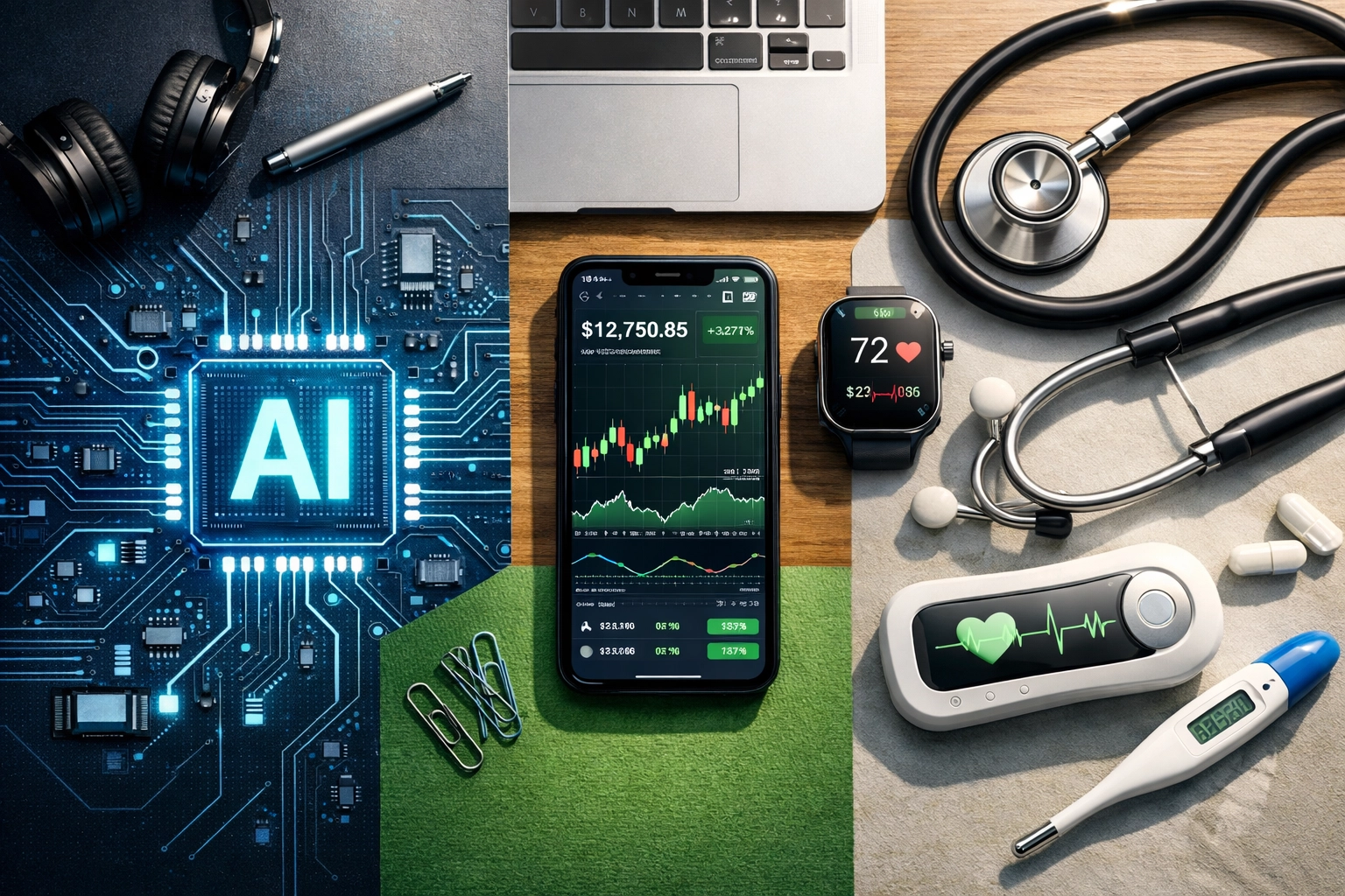 Tech workspace representing AI FinTech and HealthTech startup sectors in Canada