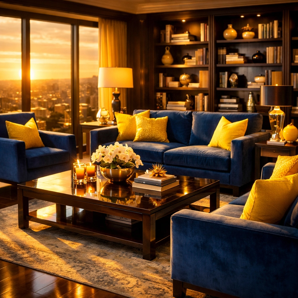 Dust-free luxury living room with polished floors following professional house cleaning in Stow MA.