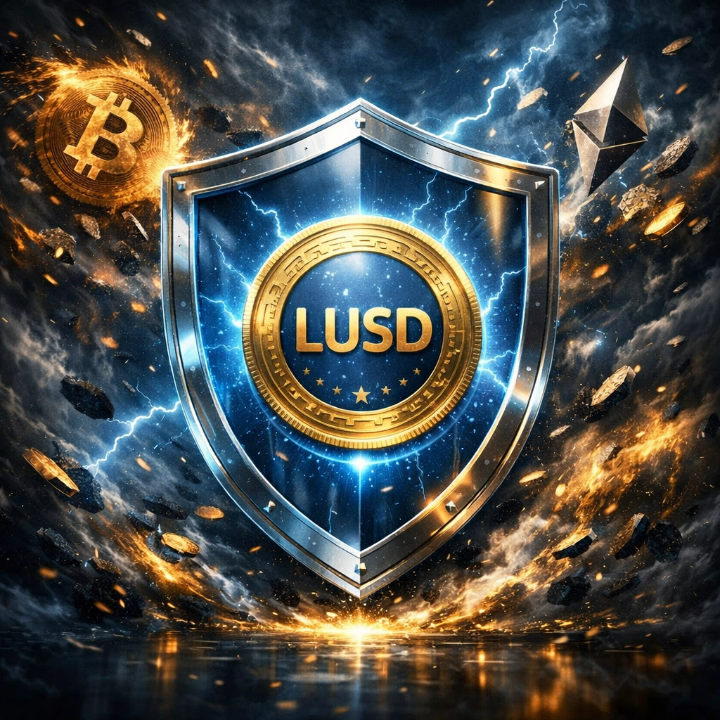 LUSD stablecoin shield protecting merchants from cryptocurrency volatility