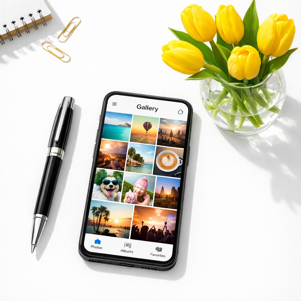 Smartphone and office desk setup showcasing modern tech used by leading cleaning companies in Norwich.