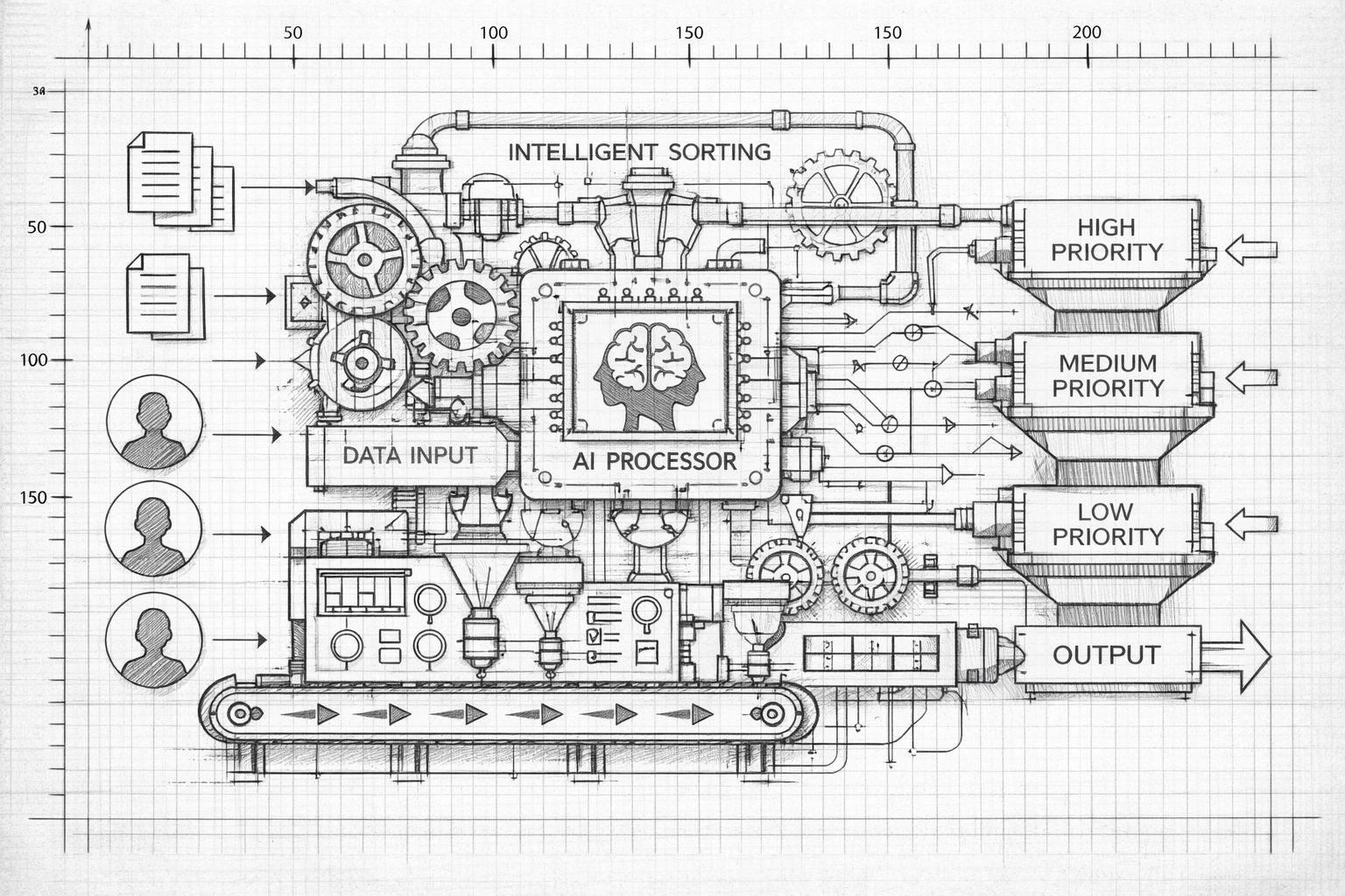 Pipeline automation system processing B2B leads through intelligent workflow stages