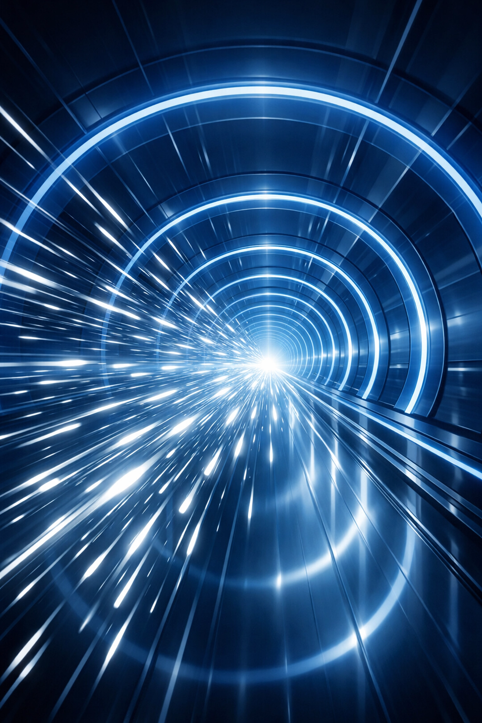 A glowing digital data tunnel representing fast, secure automated file transfers and operational speed.