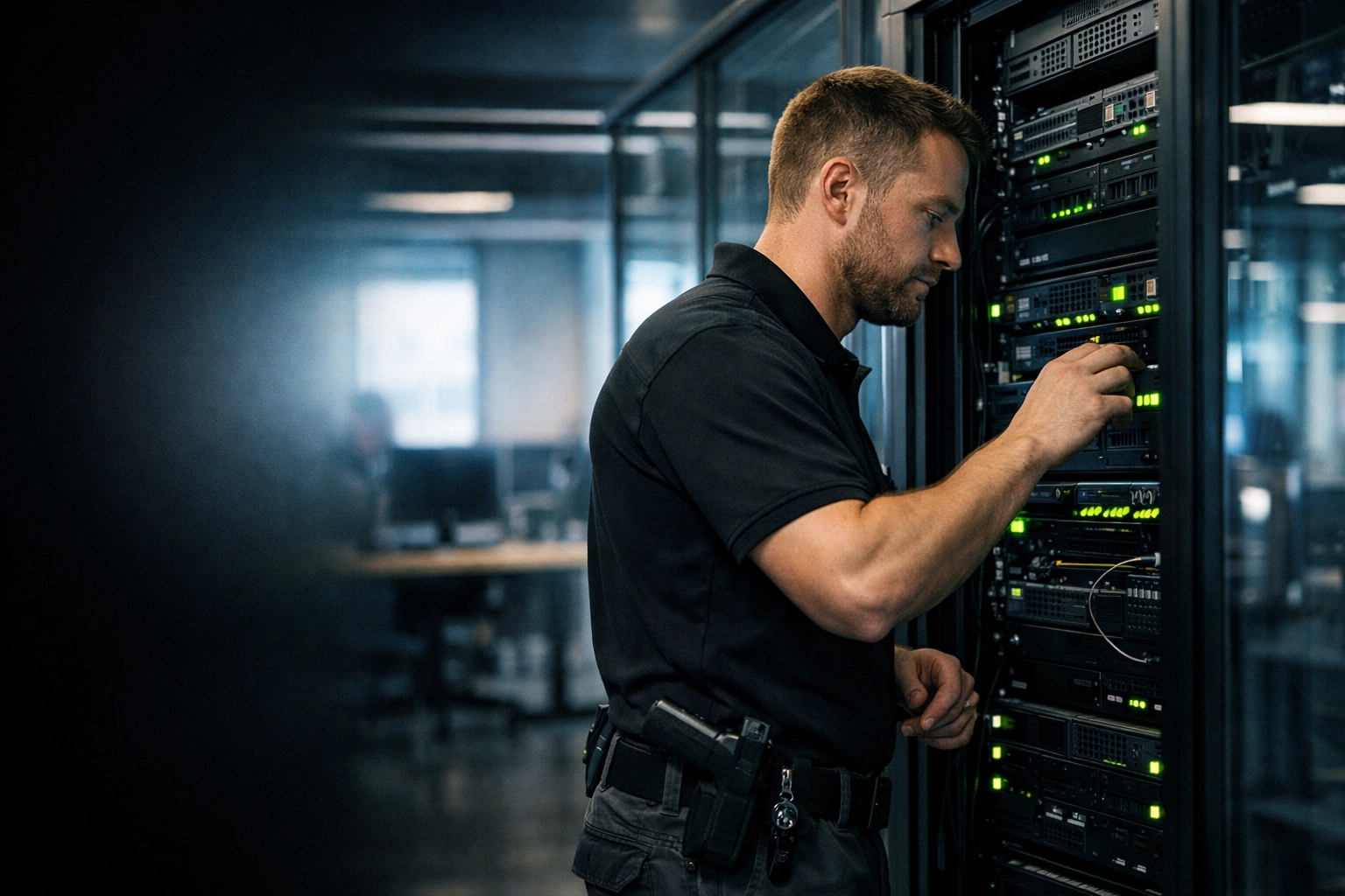 Professional IT support technician in Omaha managing server infrastructure for a local Nebraska business.