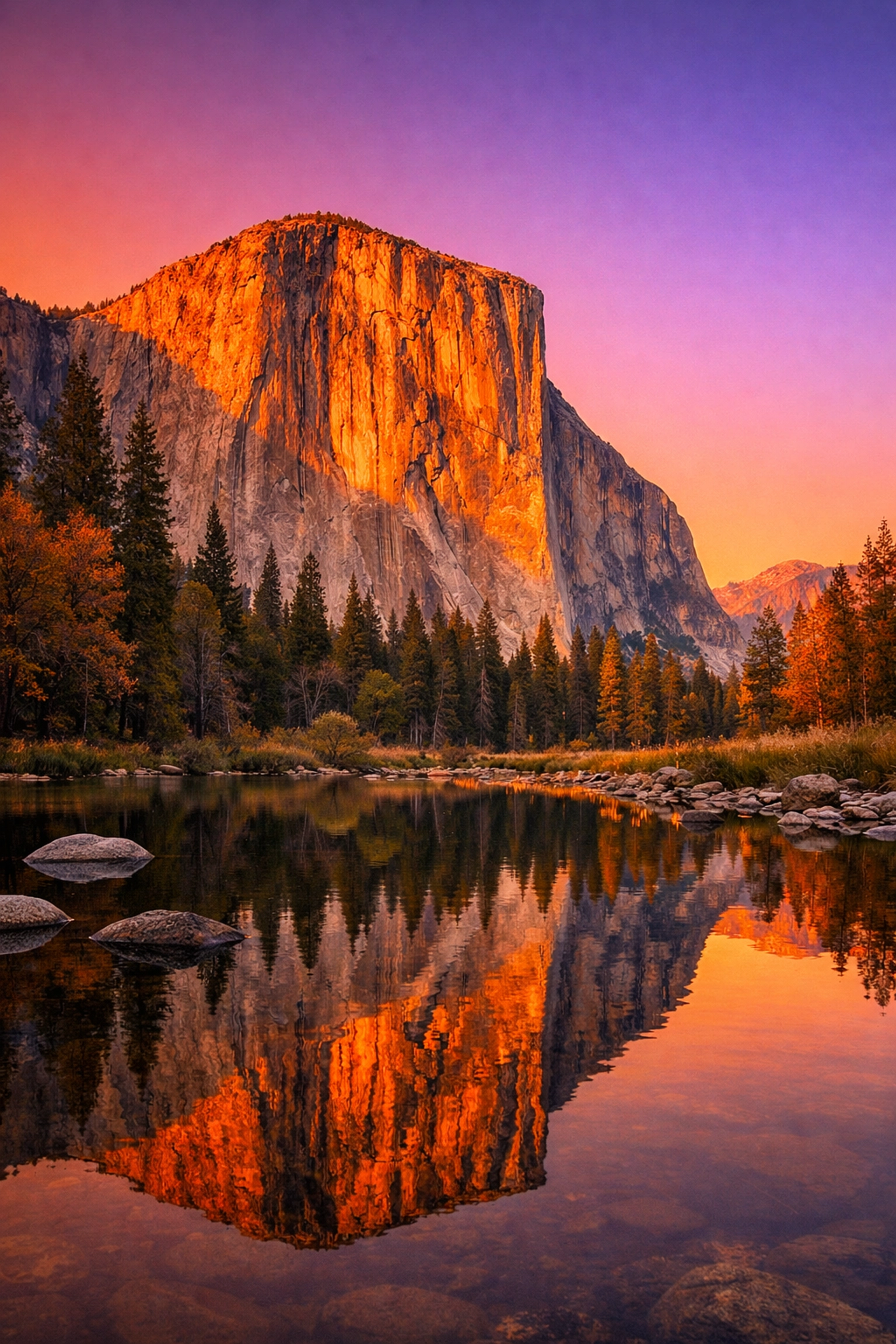 High-resolution landscape of El Capitan in Yosemite showing sharp textures and smooth sky gradients.