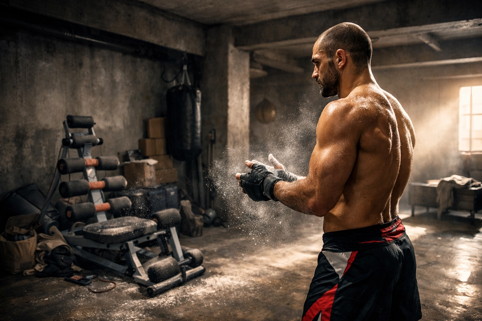 Professional home gym equipment for serious athletes training for a full body workout at home.