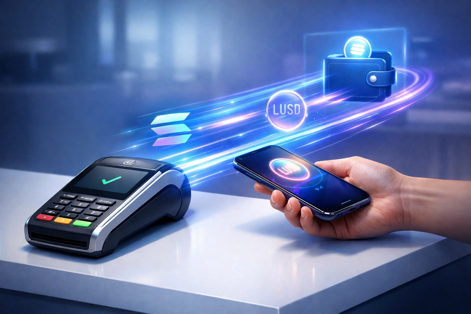 Instant crypto payment settlement from customer wallet to merchant self-custody wallet