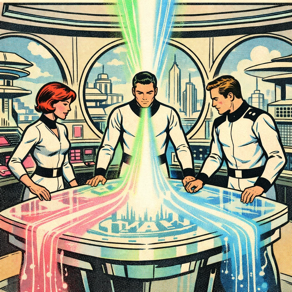 GTM teams in a futuristic command center syncing data for a unified foundation and AI visibility.