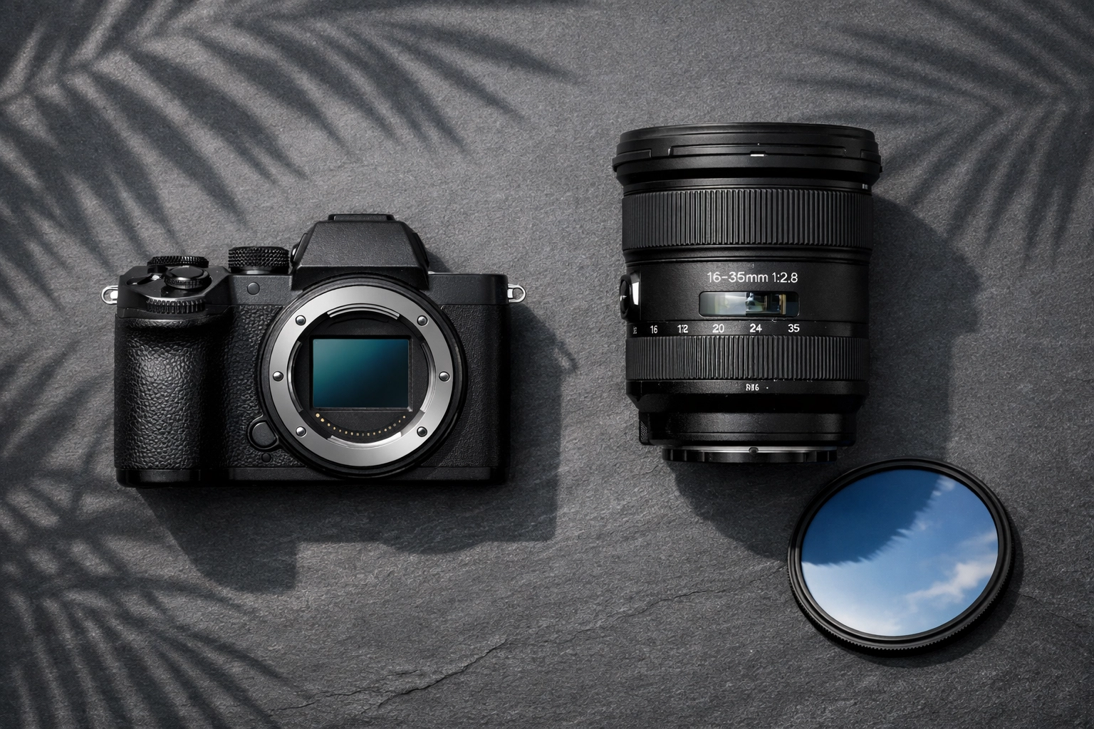 Professional mirrorless camera and lenses for capturing fine art photography in Miami.