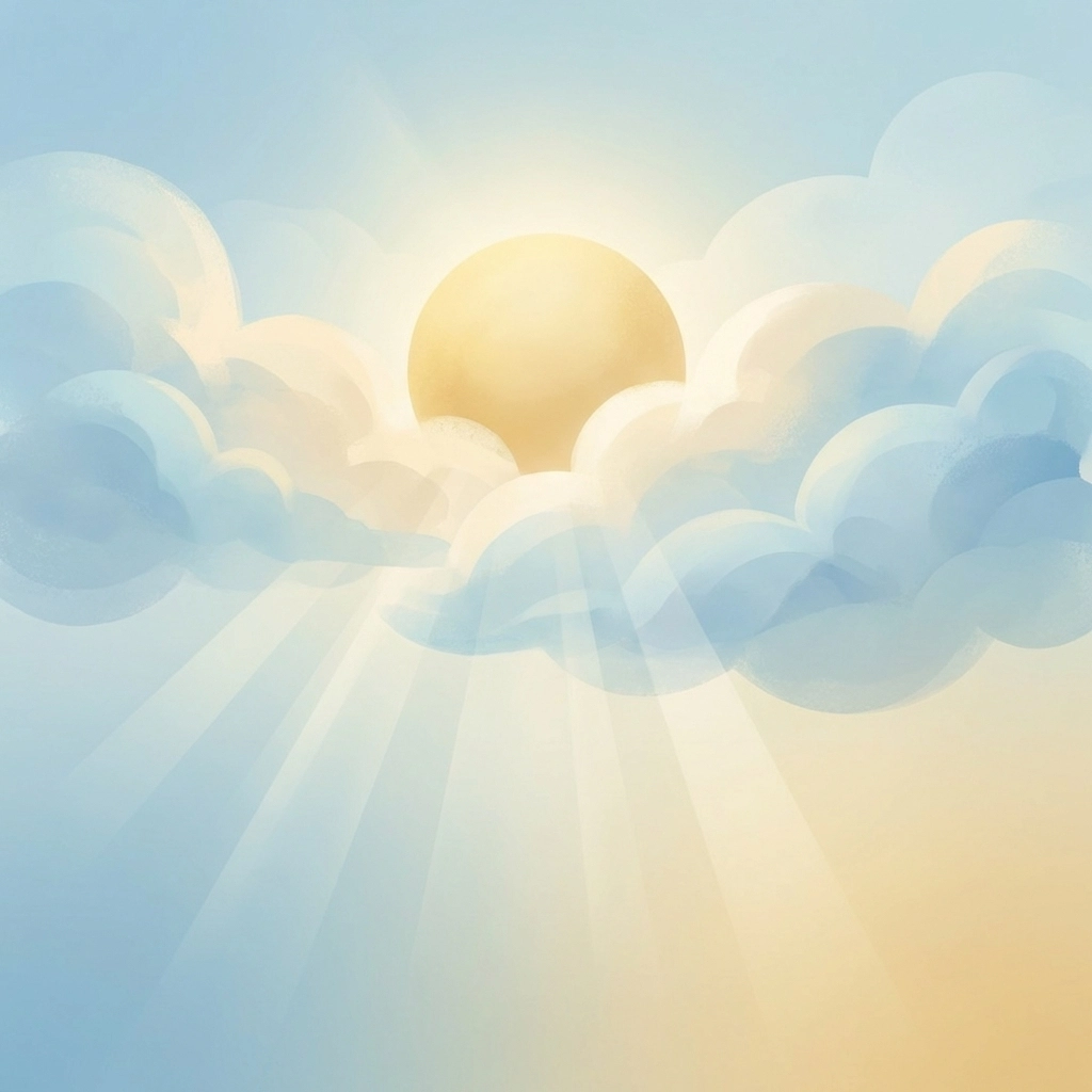 Minimalist sunrise illustration symbolizing hope and faith in Superman 2025 Christian review context