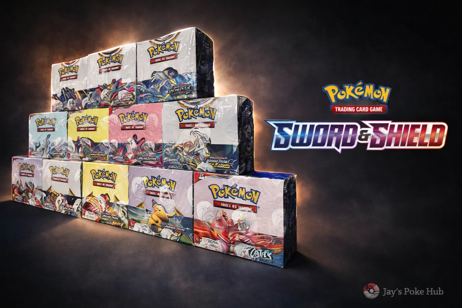 Sealed Japanese Pokémon Sword & Shield booster boxes