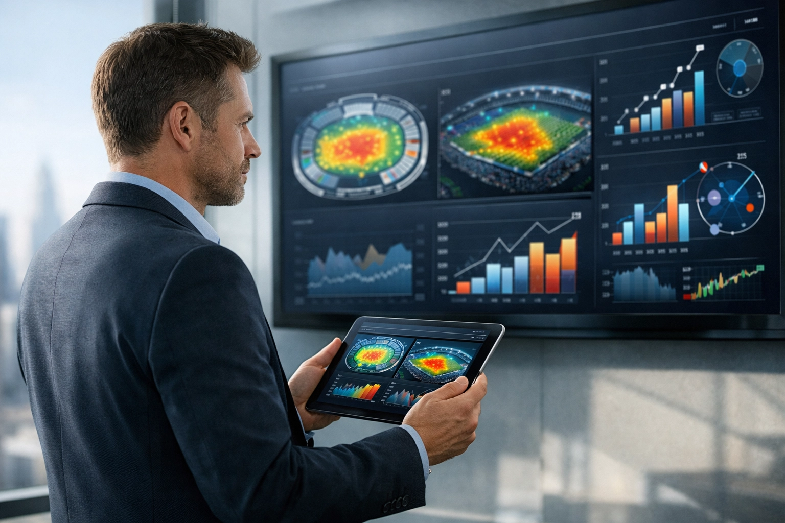 A media strategist analyzing sports advertising data and venue analytics for brand growth.