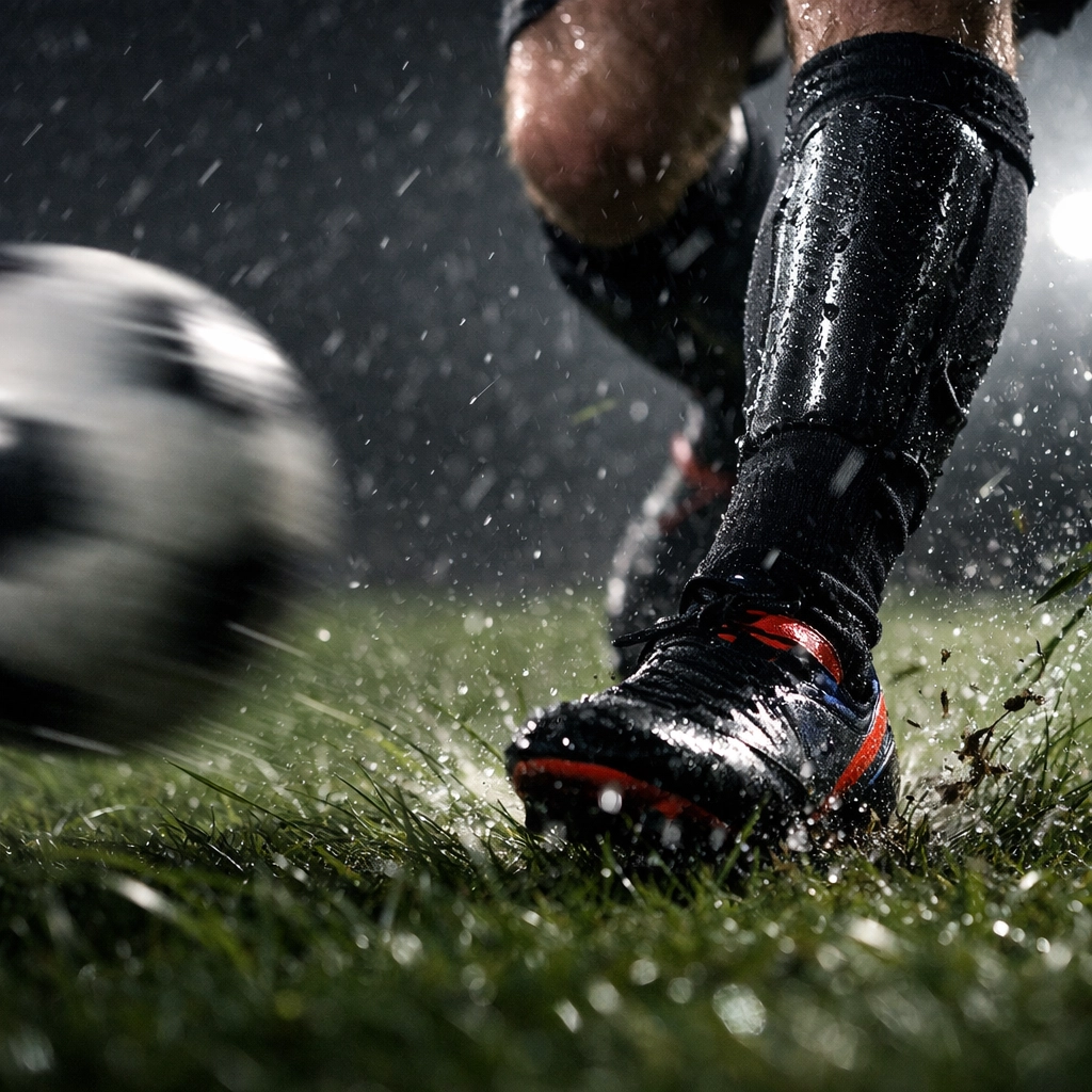 Windige Spielbedingungen beeinflussen Zweikämpfe beim Abendspiel in Karlsruhe