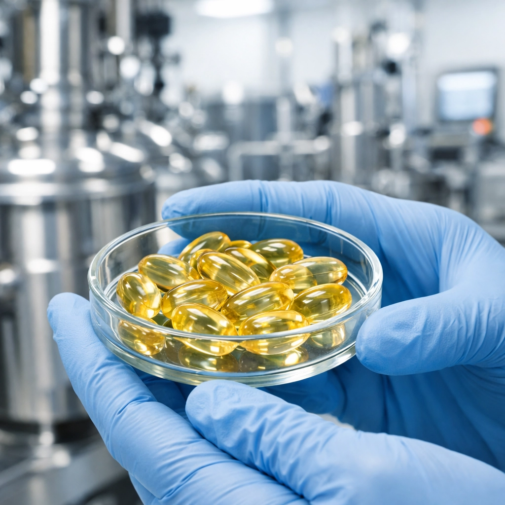 GMP certified laboratory manufacturing premium NMN 300mg supplement softgels for quality assurance.