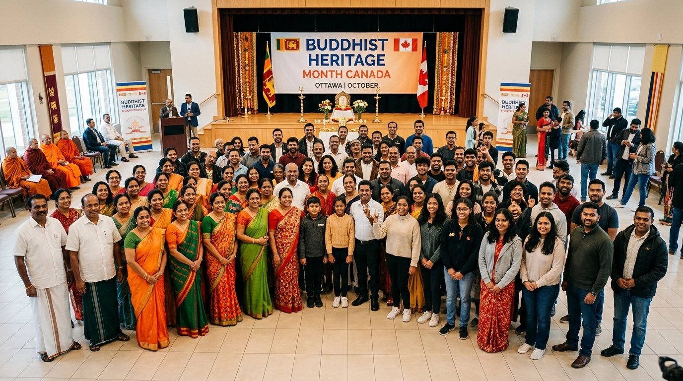 Members of the Sri Lankan diaspora in Canada celebrating their shared heritage