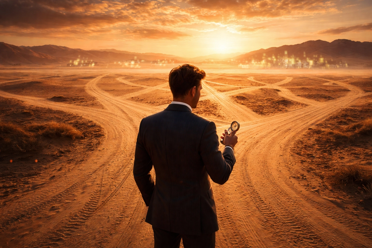 Investor navigating multiple investment paths while balancing portfolio risk exposure