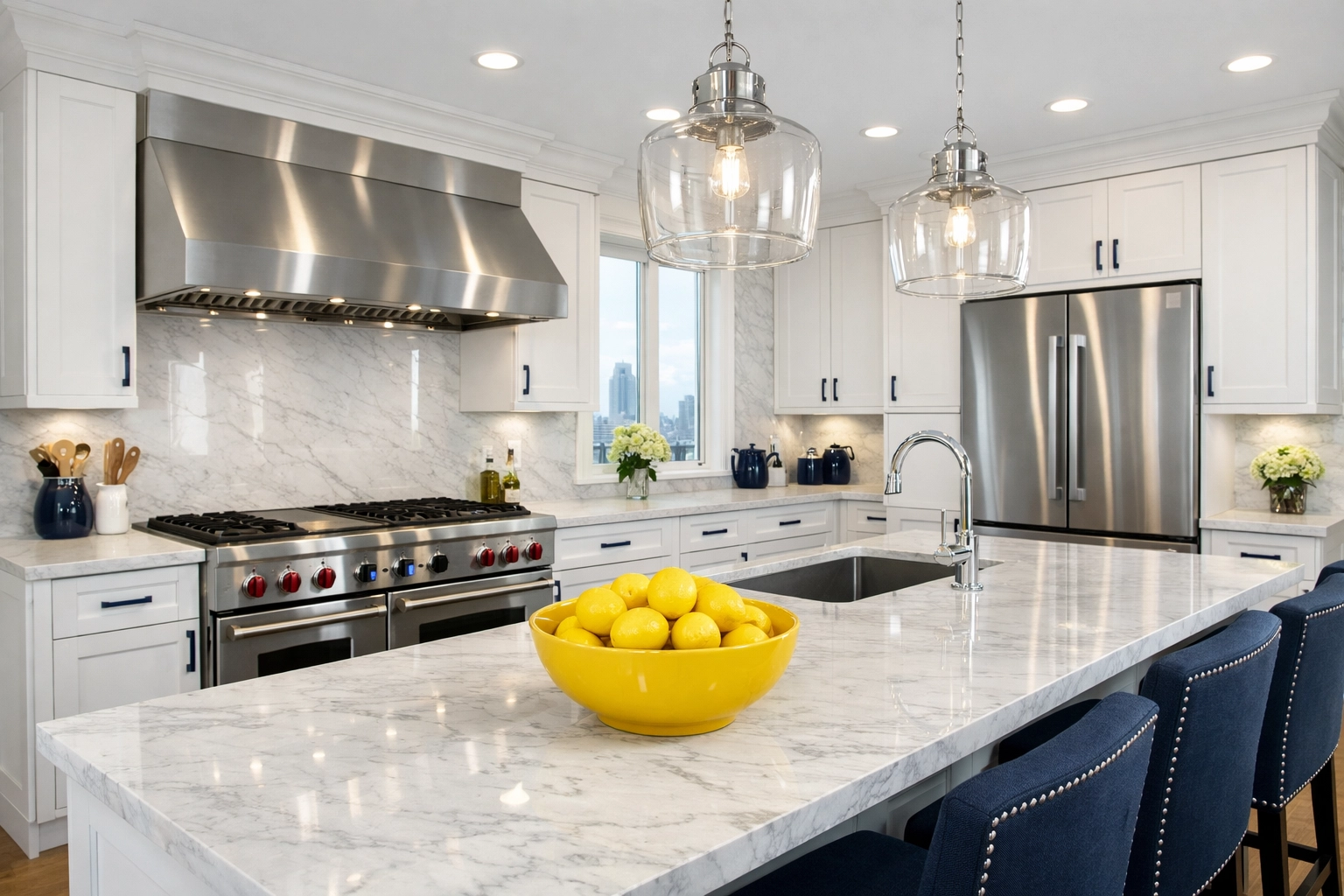 Spotless luxury kitchen in Boston after professional deep cleaning services in Massachusetts.