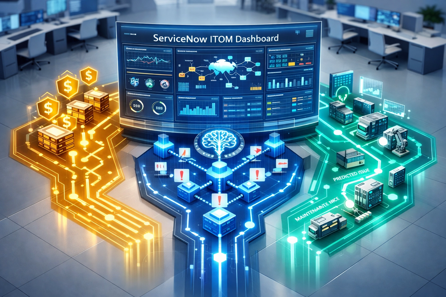 ServiceNow ITOM cost-reduction mechanisms: license optimization, incident resolution, predictive maintenance