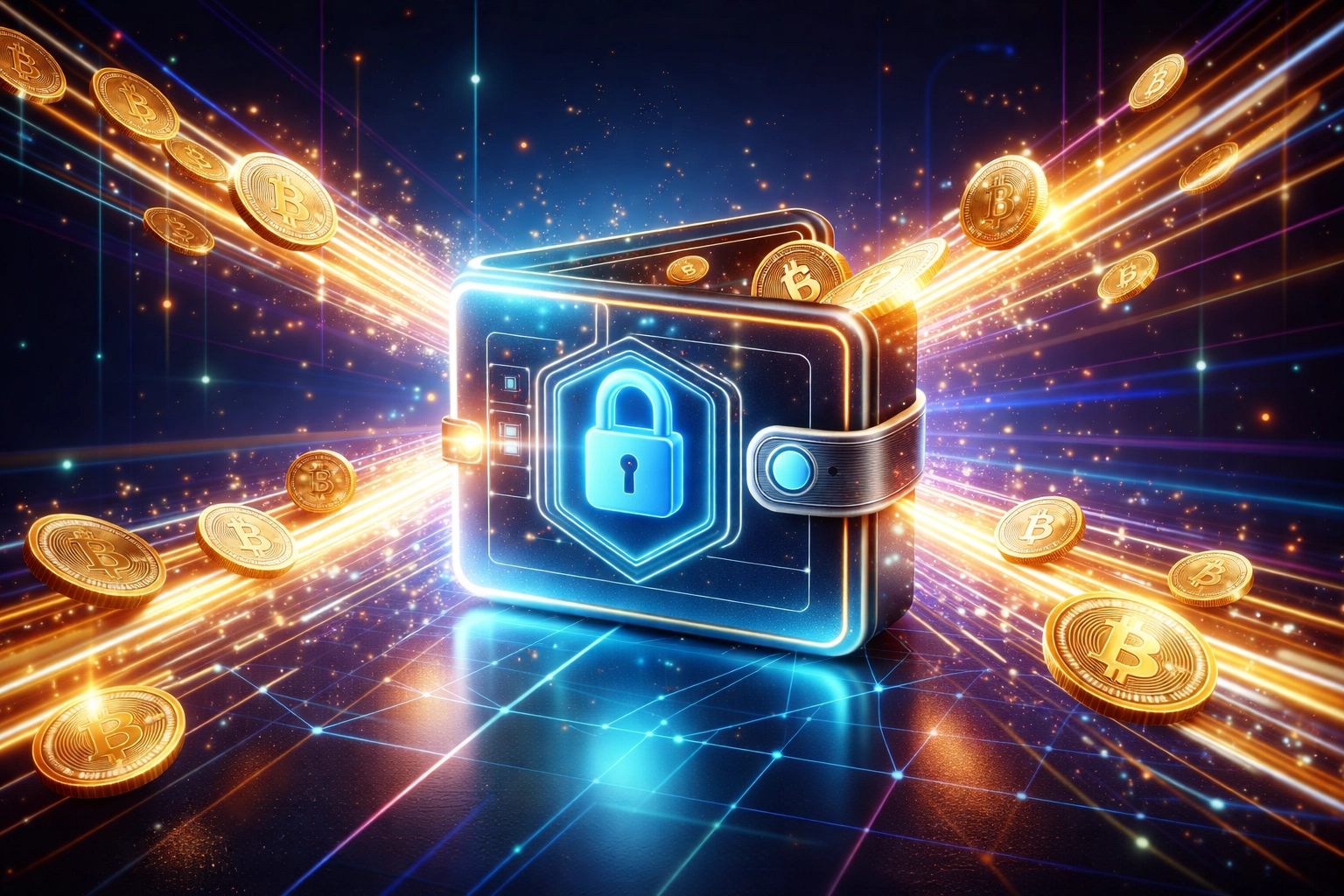 Digital wallet receiving cryptocurrency payments instantly in a secure blockchain environment, illustrating self-custody benefits.