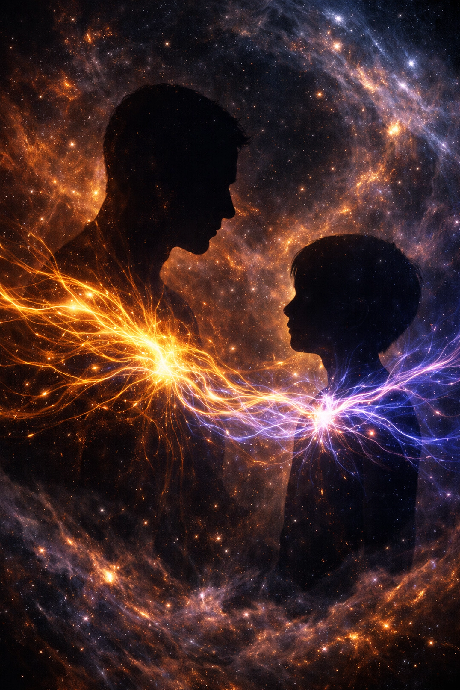 Visualizing co-regulation as an energetic connection between parent and child nervous systems.