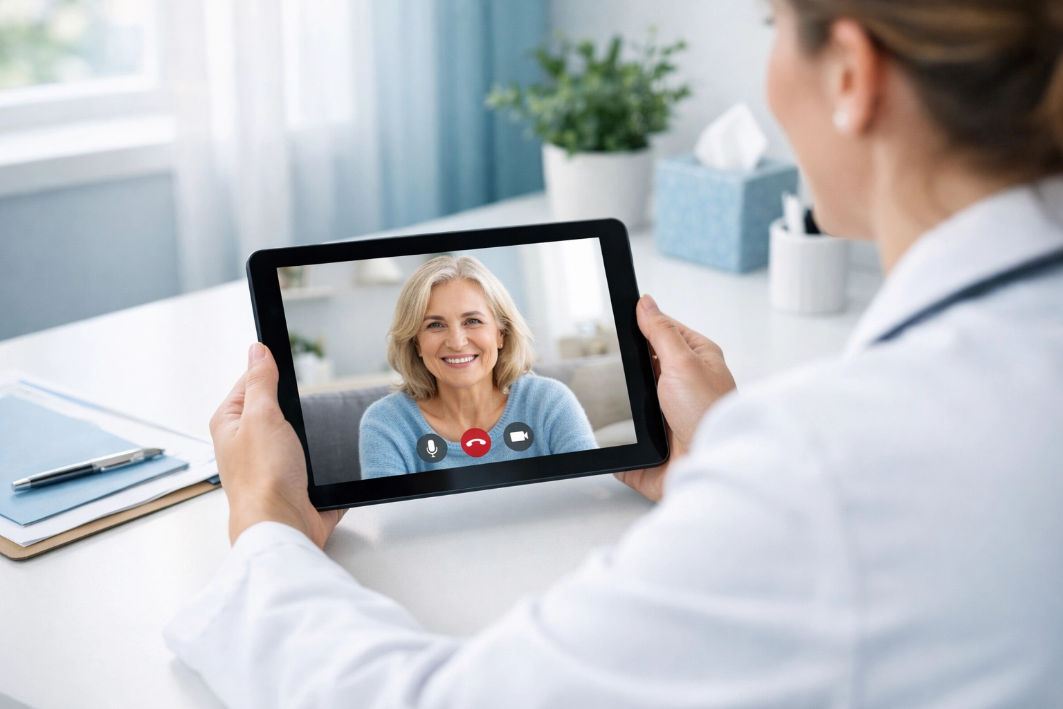 Massachusetts doctor conducting virtual telehealth consultation for online weight loss treatment