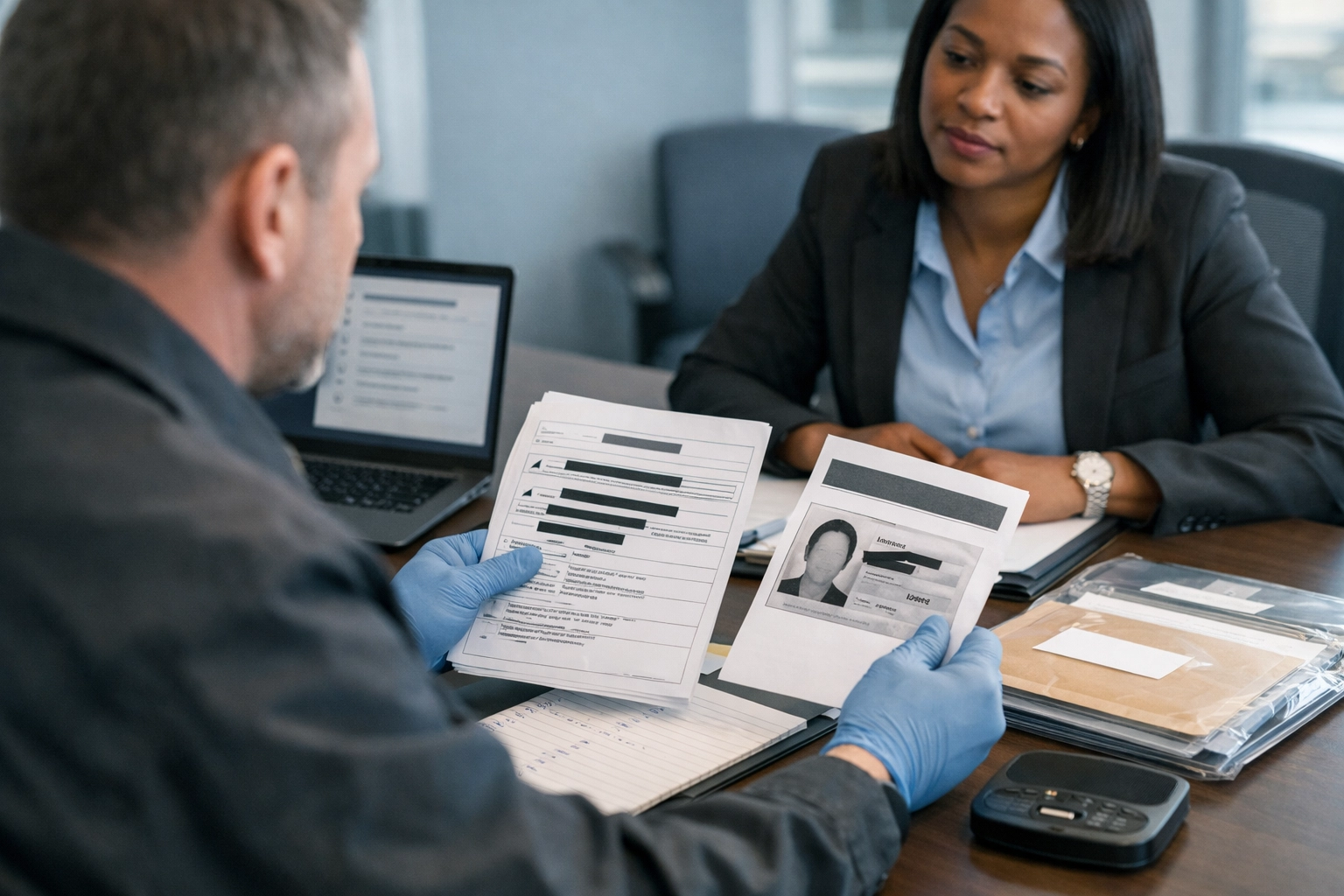 CPIA investigator and HR manager performing thorough candidate verification and background checks in a Virginia office.